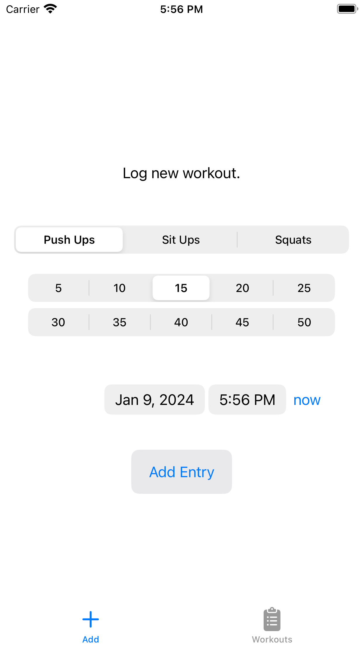 Log Workout