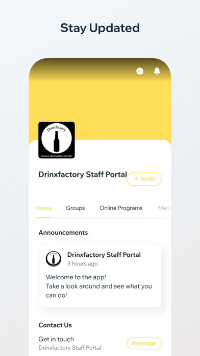 Drinxfactory Staff Portal Screenshot