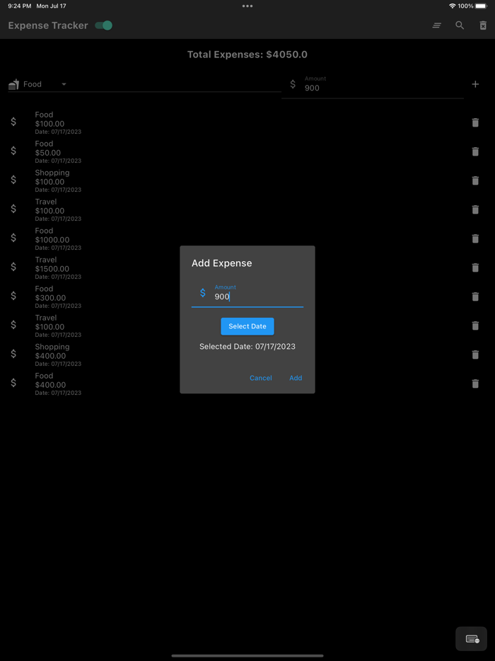 Daily Expenses Calculator