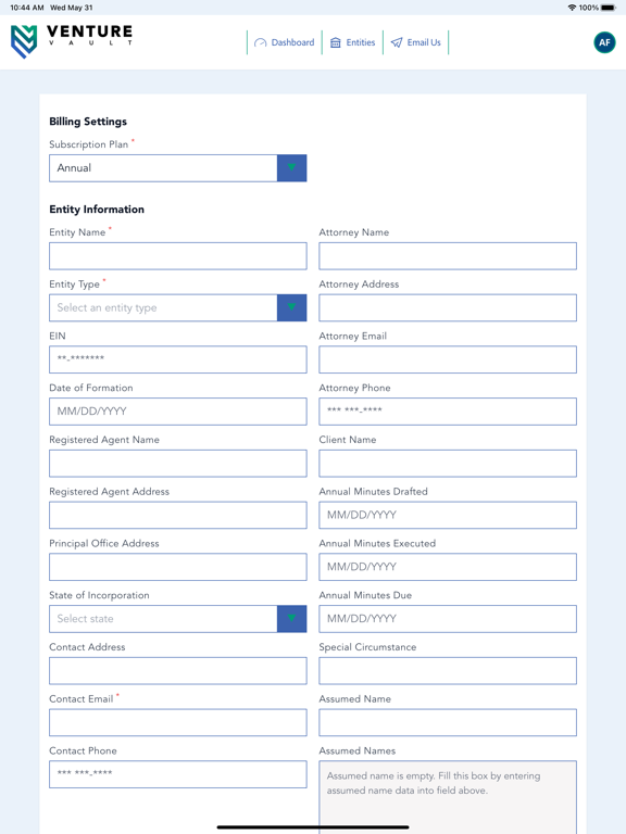 VentureVault iPad screenshot 4 - Business app