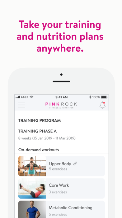 PinkRock Fitness and Nutrition Screenshot
