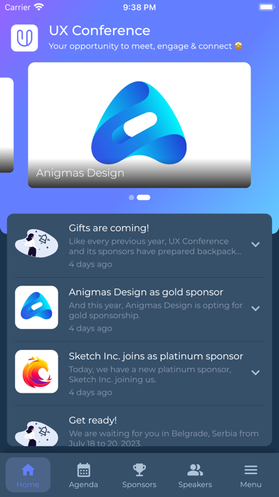 Confi Events Screenshot