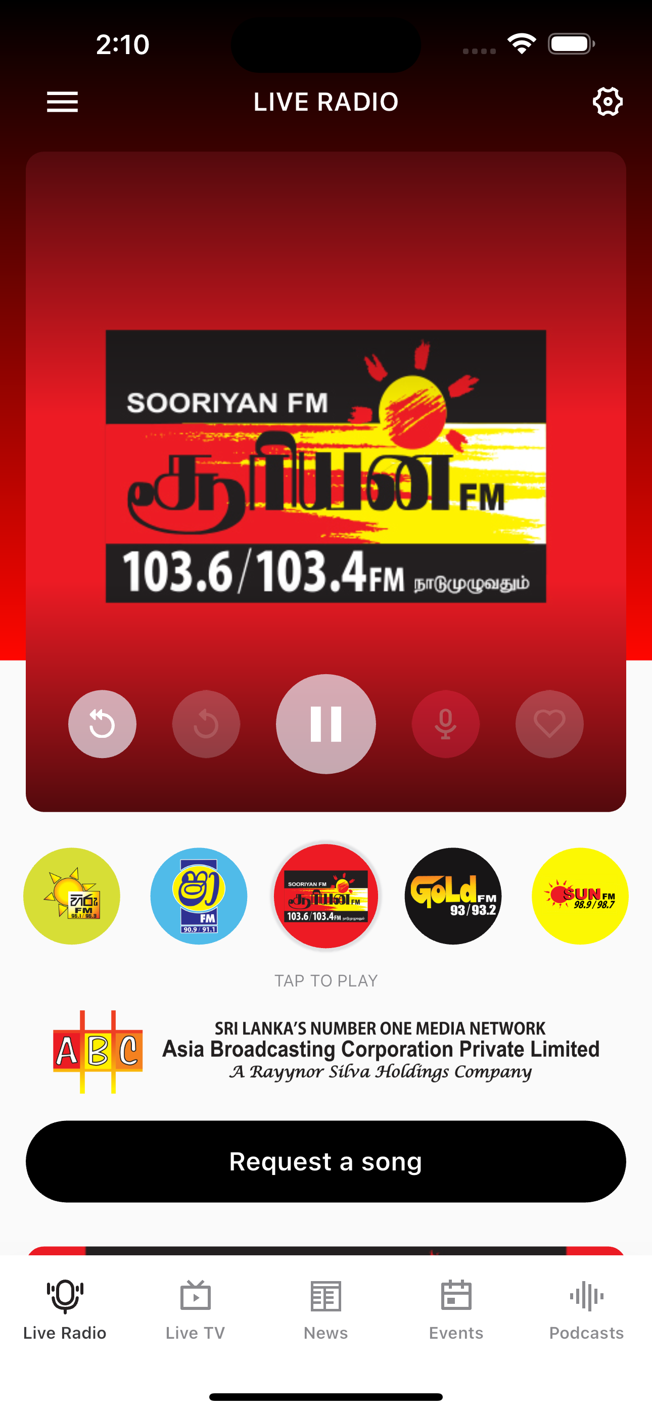 SooriyanFM Mobile