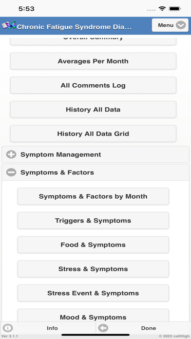 Chronic Fatigue Diary 3 Screenshot