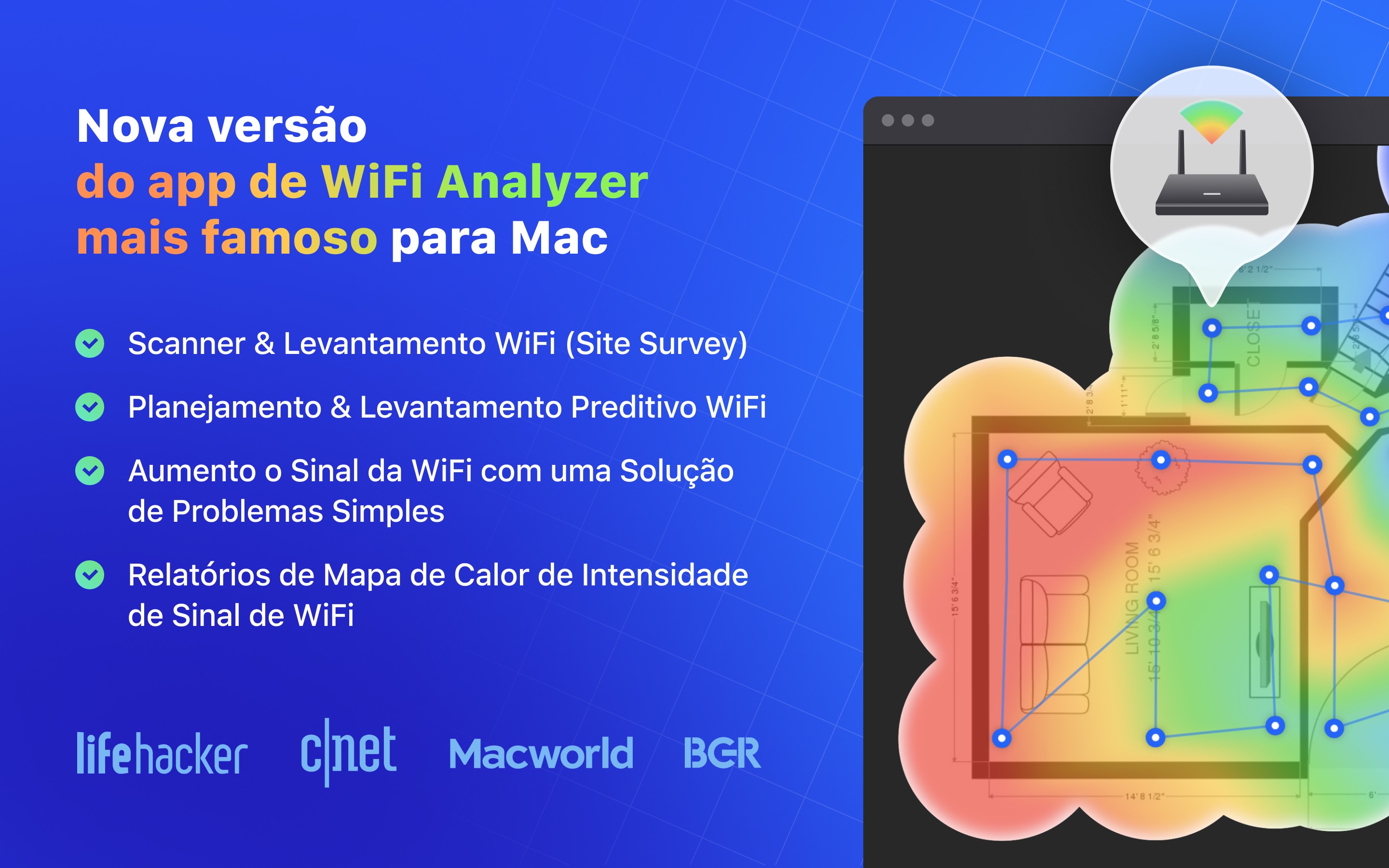 Screenshot do app NetSpot: WiFi Analyzer