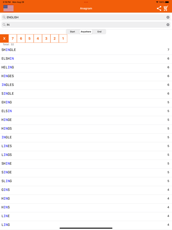 Screenshot #5 pour Solveur d'anagrammes :