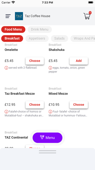 TAZ COFFEE HOUSE Screenshot