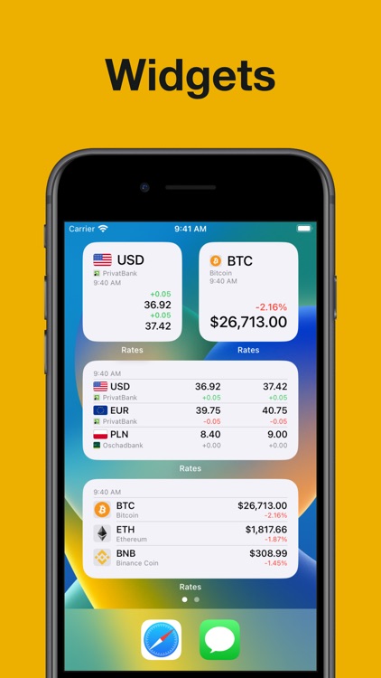 Rates: Money, Crypto, Widgets by Oleksii Amosov