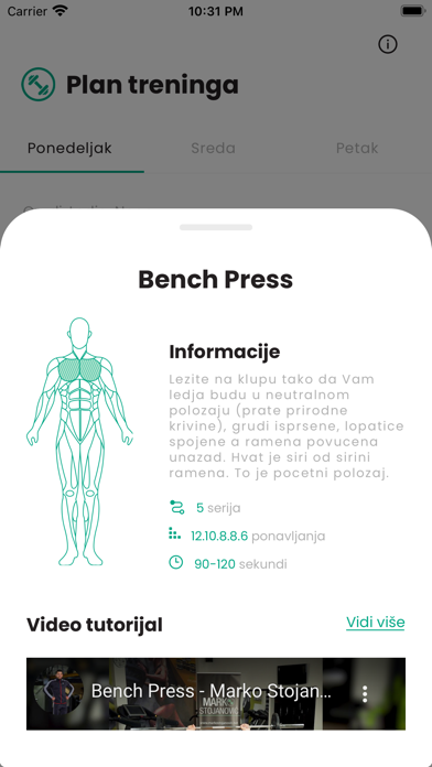 MS Fitness App Screenshot