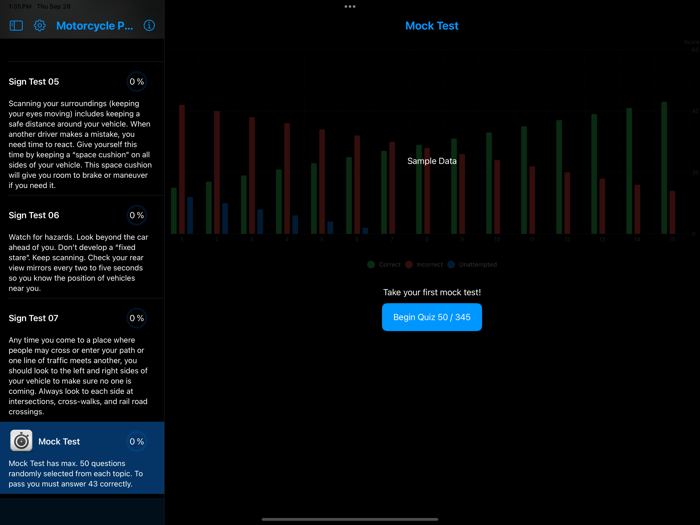 Motorcycle Permit Test Lite
