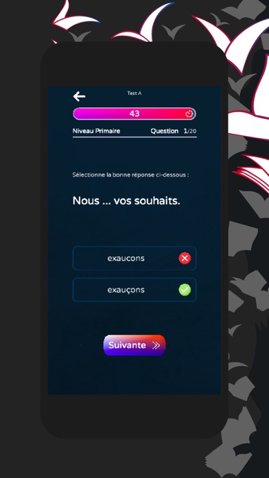 French Conjugation Test Screenshot