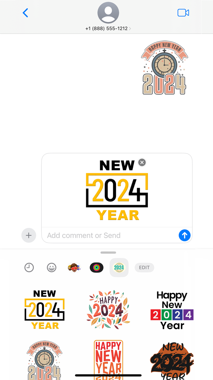 New Year 2024 Eve Stickers