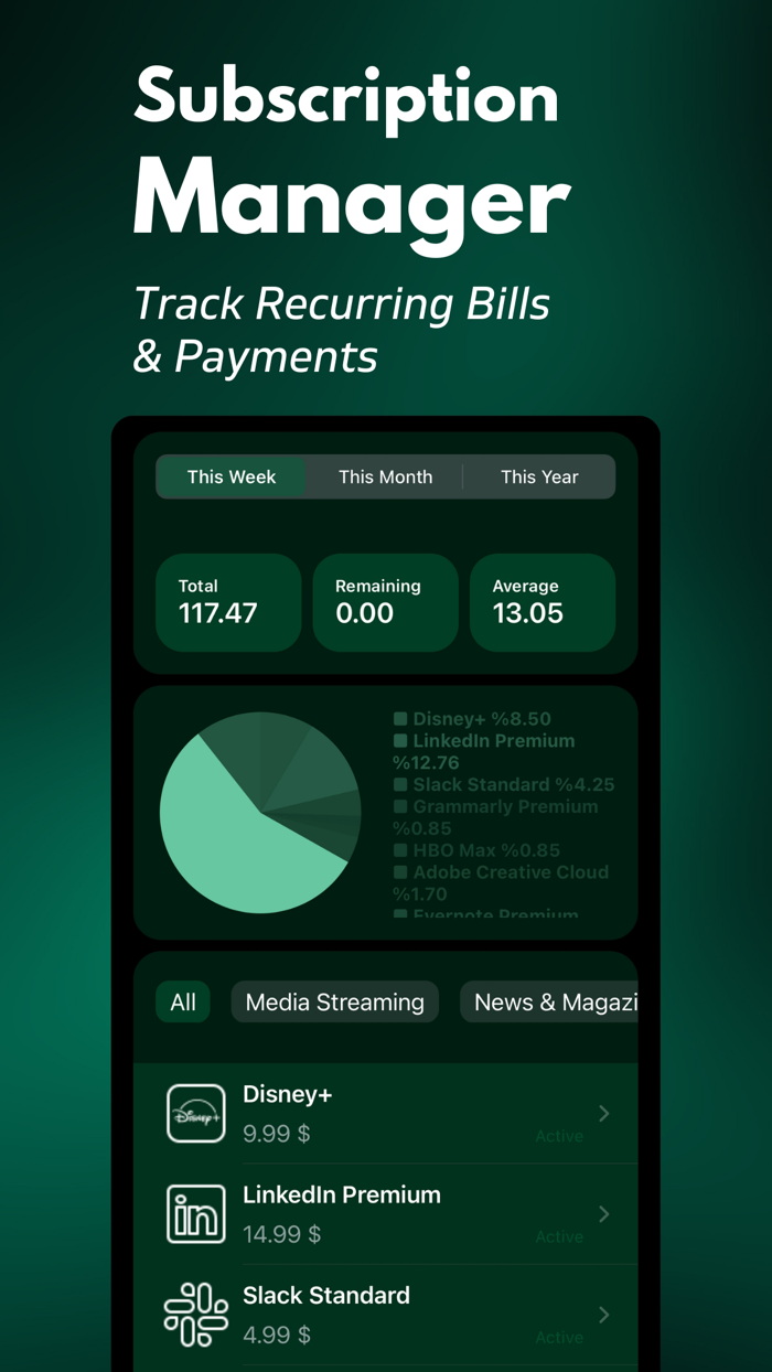 Subscription Manager - Tracker