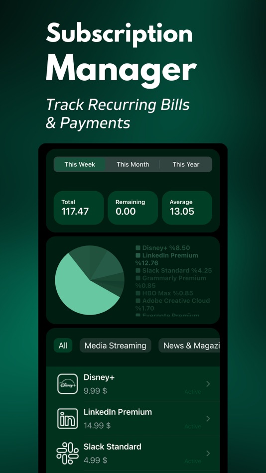 #1. Subscription Manager - Tracker (iOS) 由: Arda Sen