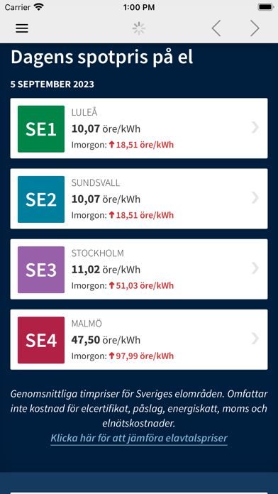 Elpris idag Screenshot 2 - AppWisp.com Elpris idag Screenshot 2 - AppWisp.com