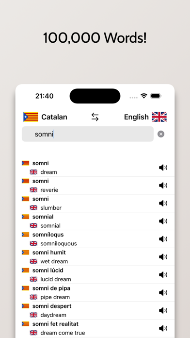 Catalan-English Dictionary Screenshot