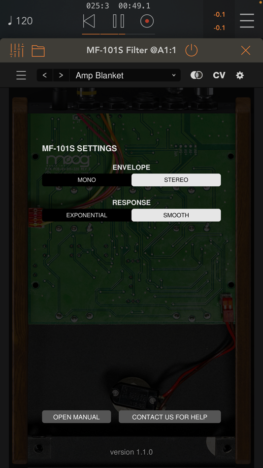 #3. MF-101S Lowpass Filter (iOS) بواسطة: Moog Music Inc.