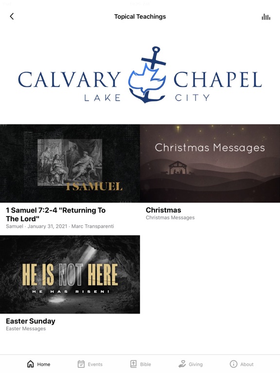 Calvary Chapel Lake City iPad screenshot 2 - Education app