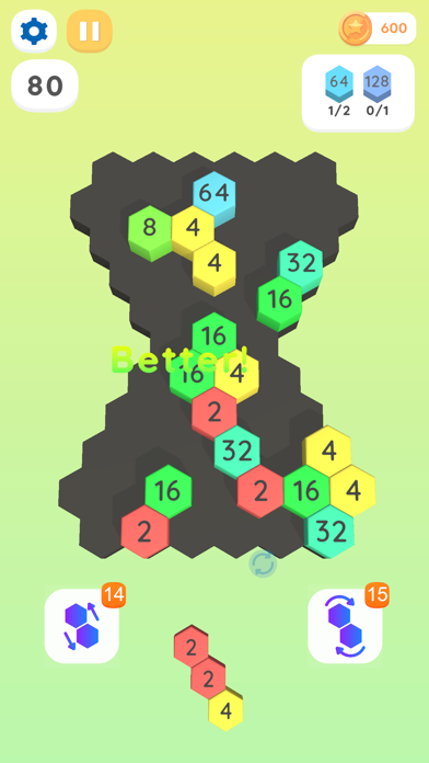 2048 Hexagon - Merge Puzzle 3D Screenshot
