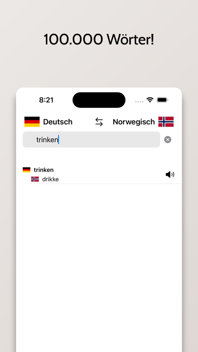 Norwegisch-Deutsch Wörterbuch Screenshot