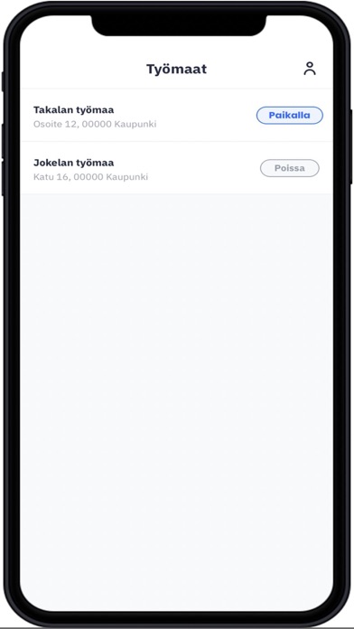 Tykki App työajanseuranta Screenshot