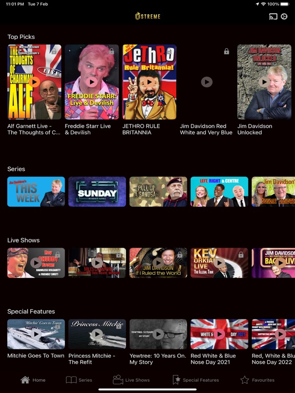 Ustreme iPad screenshot 1 - Entertainment app