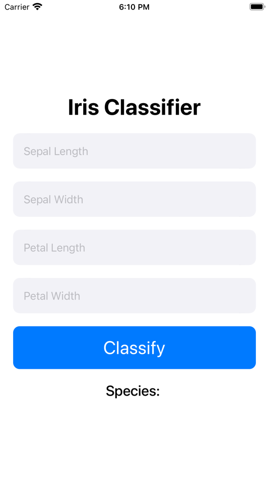 Iris Classifier (iOS) 由: Keisuke Nakashima Iris Classifier (iOS) 由: Keisuke Nakashima
