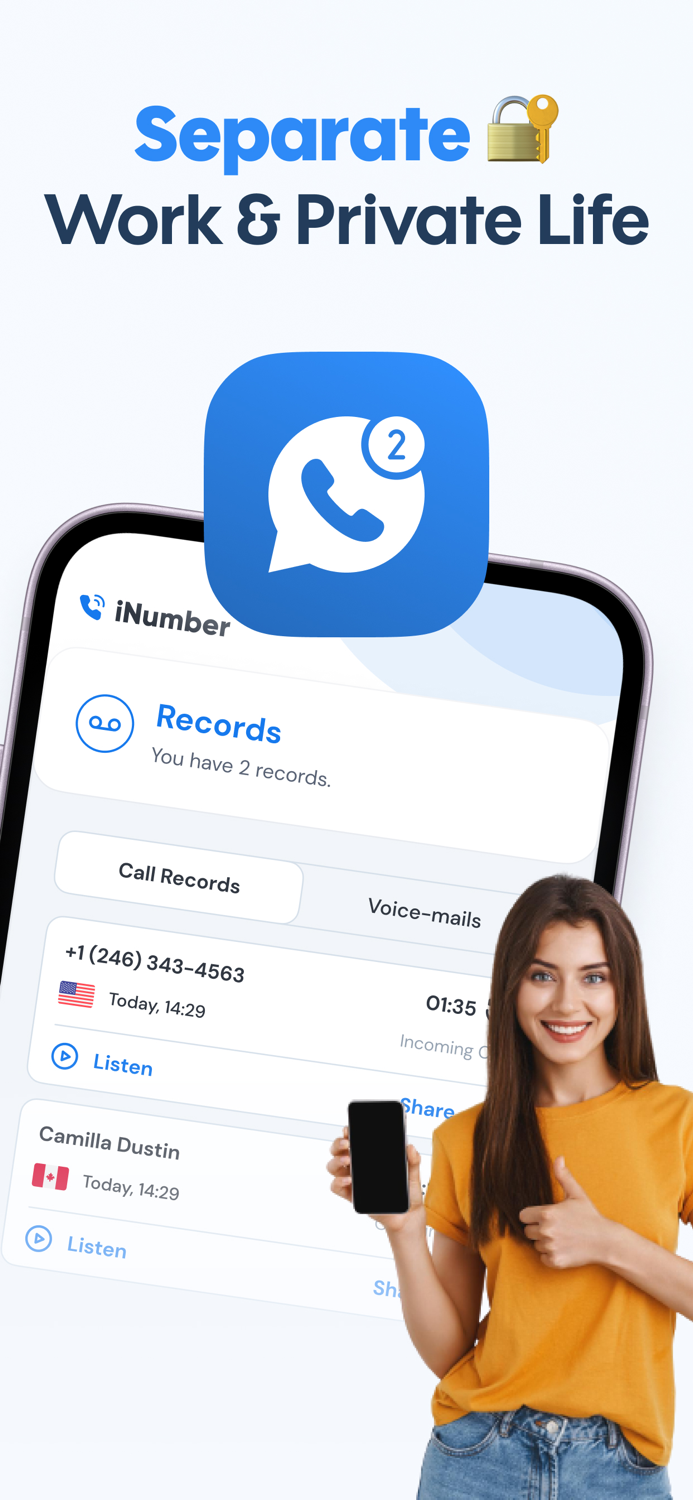 iNumber Second Phone Number