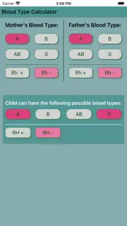 blood type calculator iphone screenshot 1