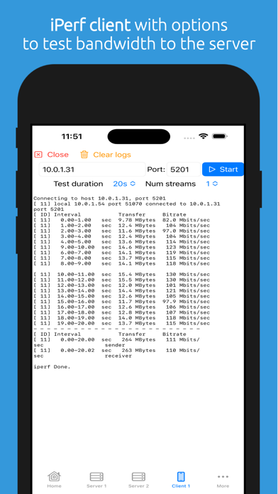 iPerf Tools Screenshot