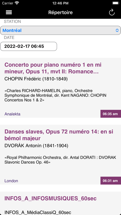 RadioClassique.ca Screenshot