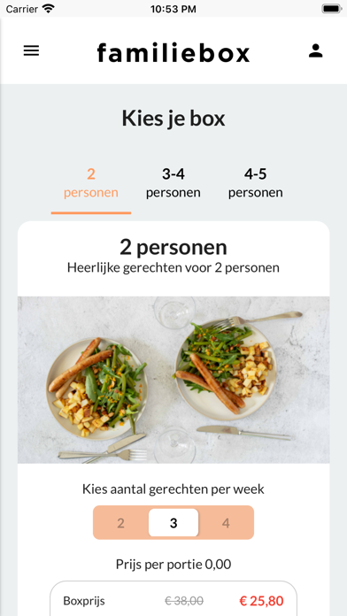 Familiebox: maaltijdbox Screenshot