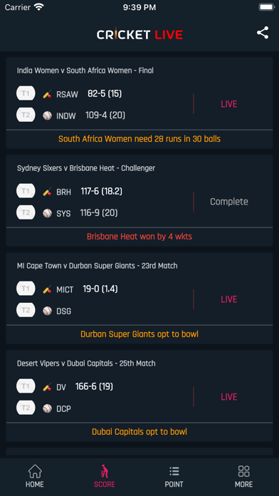 Cricket Live - Sports TV Screenshot