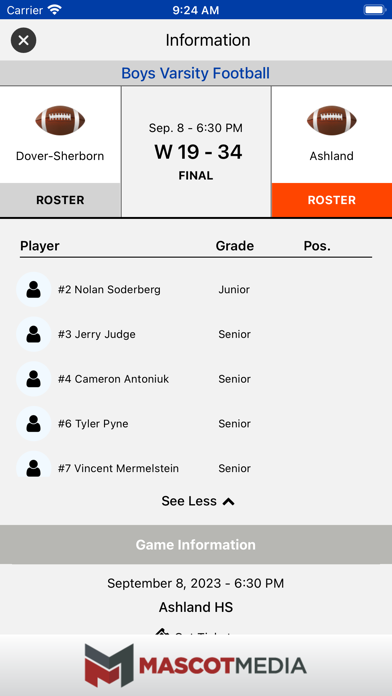 Ashland Clockers Athletics Screenshot
