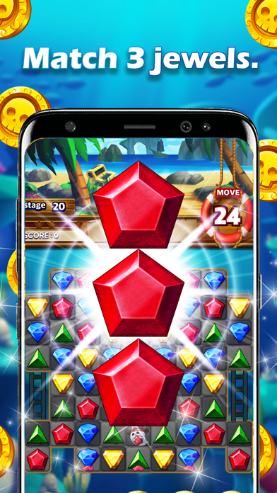 Jewels Pirate - Match 3 Puzzle Screenshot