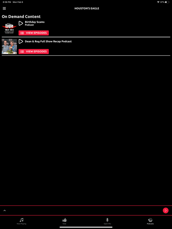 Houston’s Eagle iPad screenshot 5 - Music app