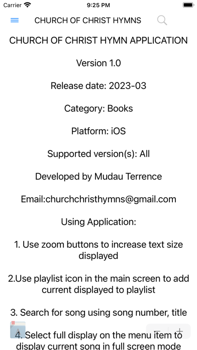 Church of Christ Hymns Screenshot