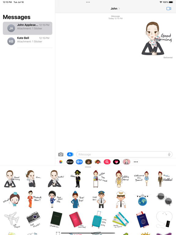 Screenshot #4 pour Flight Attendant Crew Stickers
