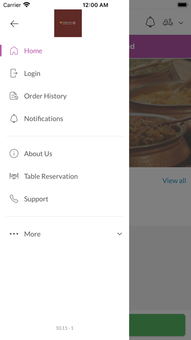 Miriam Indian Cuisine. Screenshot