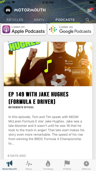Motormouth: The Motorsport Hub Screenshot 4 - AppWisp.com Motormouth: The Motorsport Hub Screenshot 4 - AppWisp.com