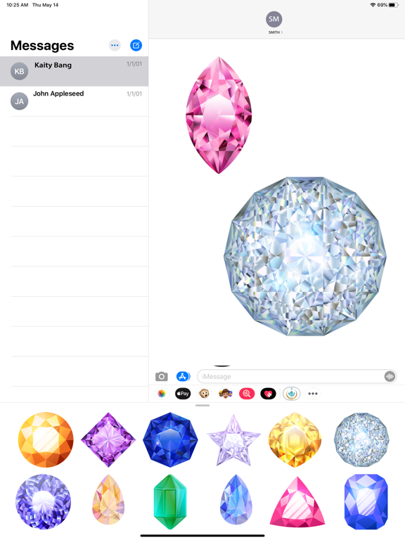 Shining Gemstone Stickers iPad screenshot 2 - Stickers app