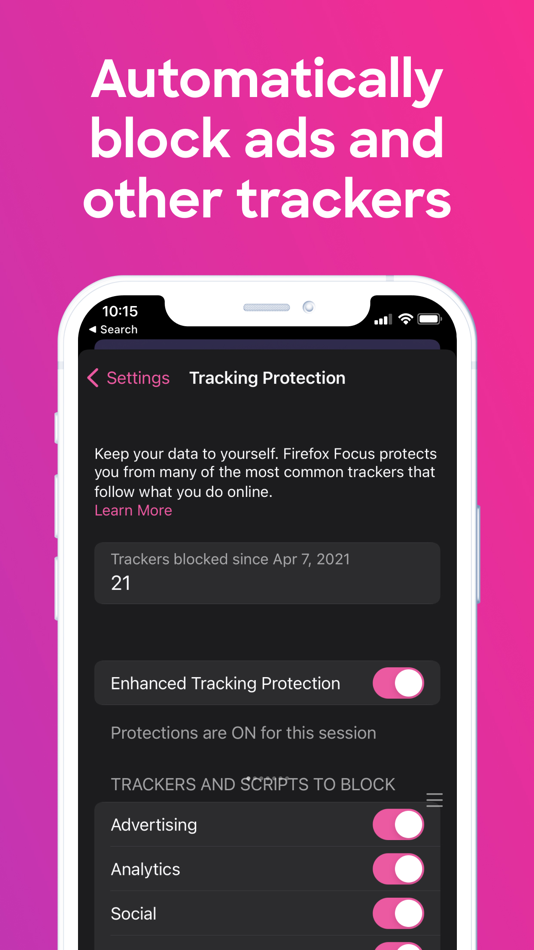 #3. Firefox Focus: Privacy browser (iOS) โดย: Mozilla