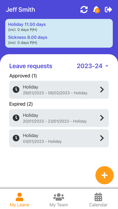 LW Employee Holiday Planner Screenshot