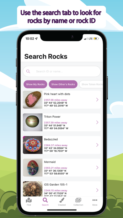 Painted Rocks App Screenshot