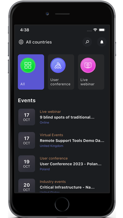 ManageEngine Events Screenshot