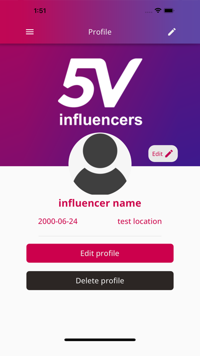 5V Influencers Screenshot