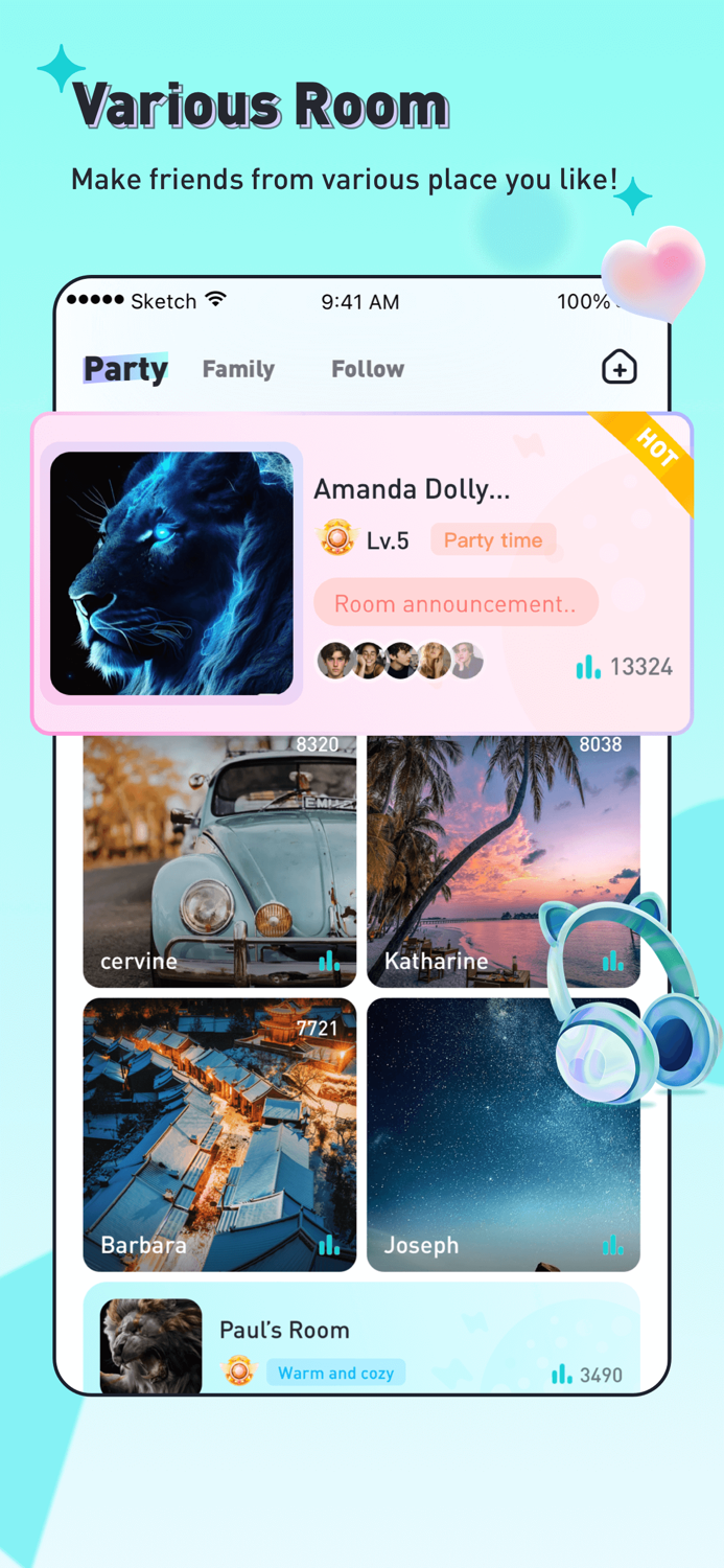 Voca - Voice Chat Party Rooms