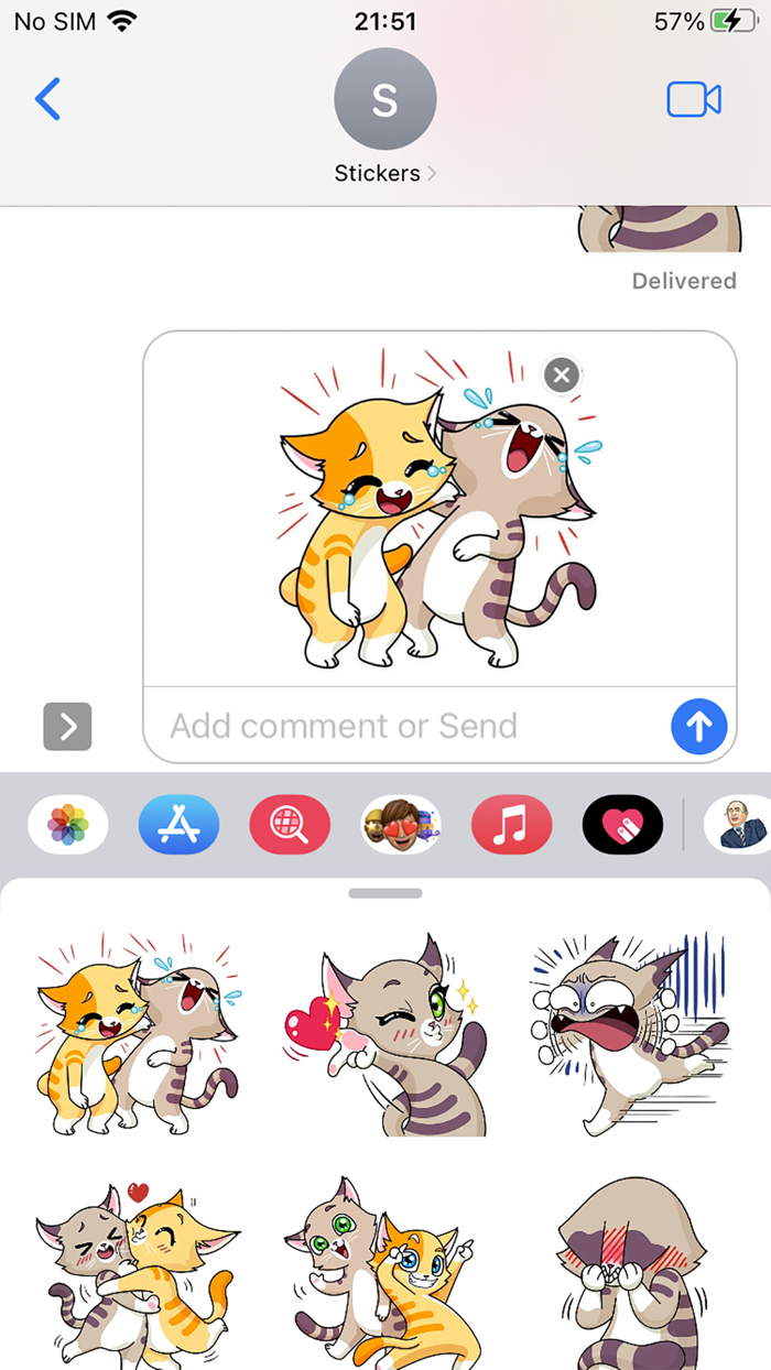 Love Cat Emoji Funny Stickers