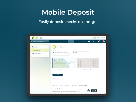 US Eagle Mobile Banking iPad screenshot 4 - Finance app