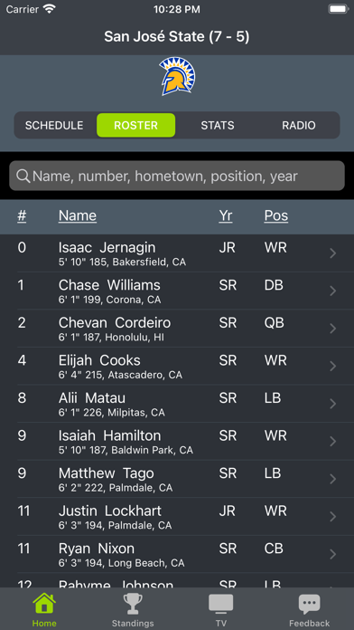 San Jose State Football App Screenshot